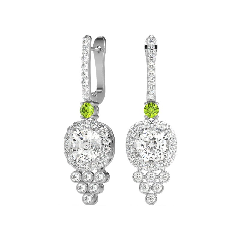 Art-Deco Dangling Halo Earrings