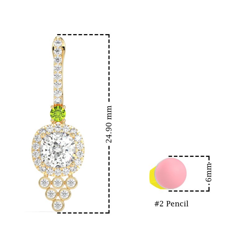 Art-Deco Dangling Halo Earrings