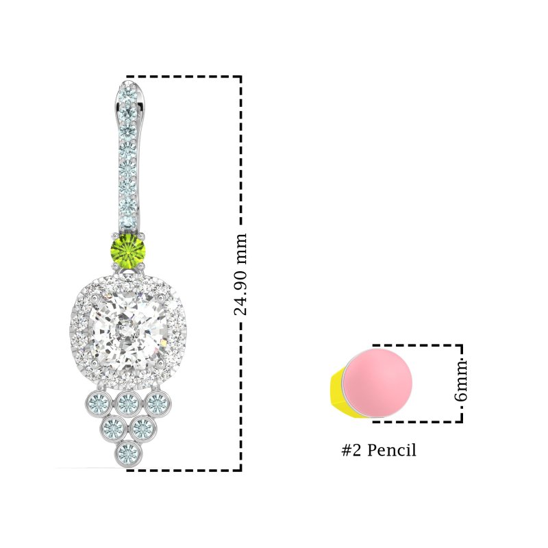 Art-Deco Dangling Halo Earrings