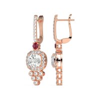 Art-Deco Dangling Halo Earrings