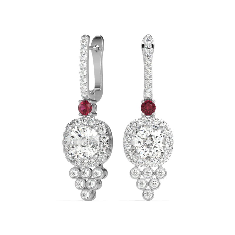 Art-Deco Dangling Halo Earrings