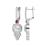 Art-Deco Dangling Halo Earrings