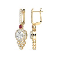 Art-Deco Dangling Halo Earrings