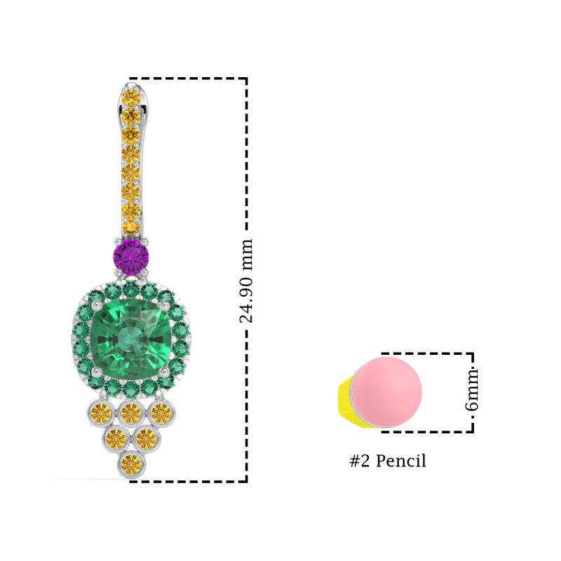 Art-Deco Dangling Halo Earrings