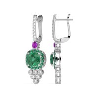 Art-Deco Dangling Halo Earrings