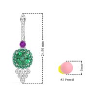 Art-Deco Dangling Halo Earrings