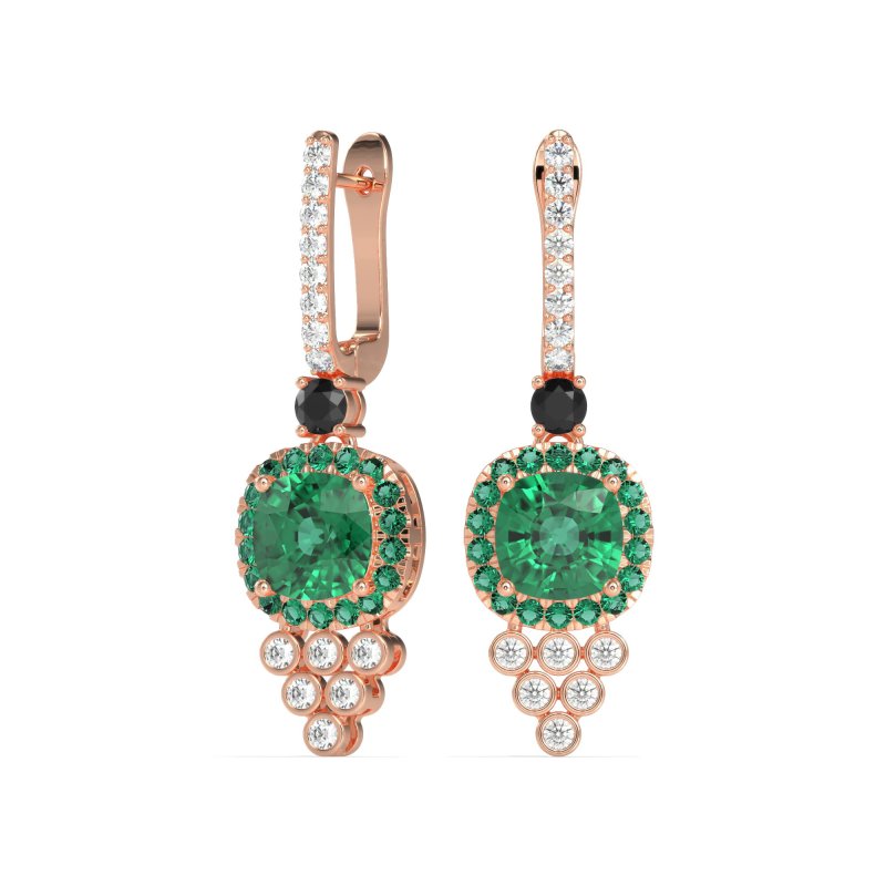 Art-Deco Dangling Halo Earrings