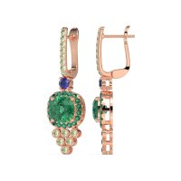 Art-Deco Dangling Halo Earrings