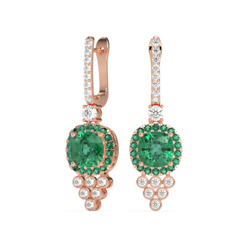 Art-Deco Dangling Halo Earrings