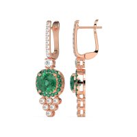 Art-Deco Dangling Halo Earrings