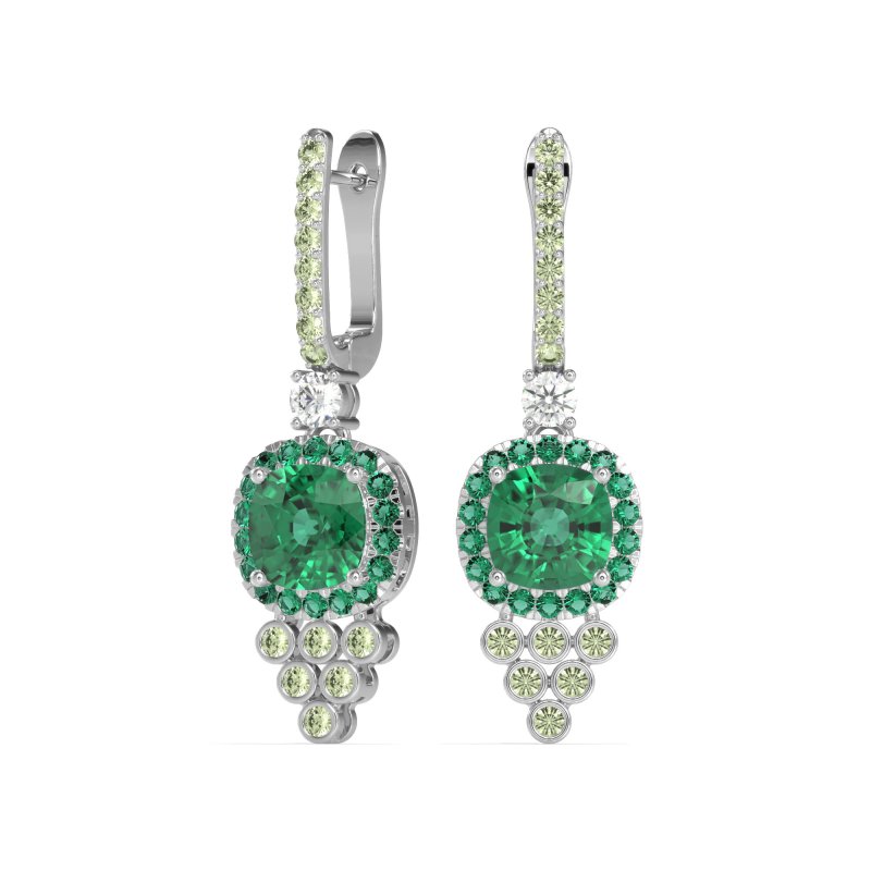 Art-Deco Dangling Halo Earrings
