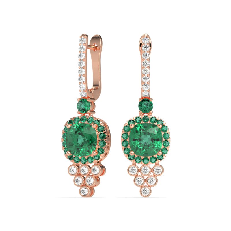 Art-Deco Dangling Halo Earrings