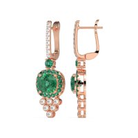 Art-Deco Dangling Halo Earrings