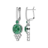 Art-Deco Dangling Halo Earrings