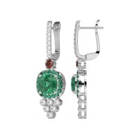 Art-Deco Dangling Halo Earrings