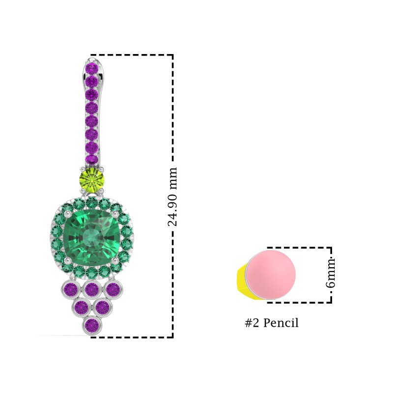 Art-Deco Dangling Halo Earrings