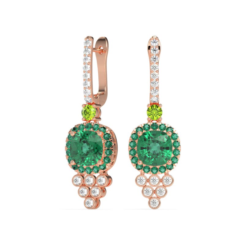 Art-Deco Dangling Halo Earrings