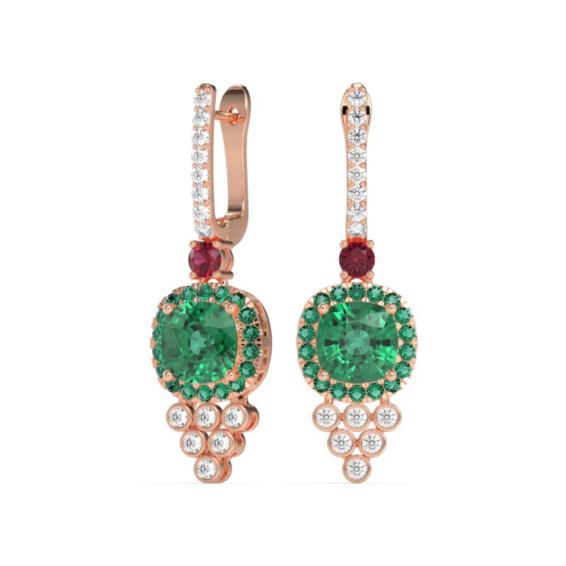 Art-Deco Dangling Halo Earrings
