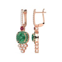 Art-Deco Dangling Halo Earrings