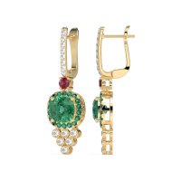 Art-Deco Dangling Halo Earrings
