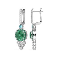 Art-Deco Dangling Halo Earrings