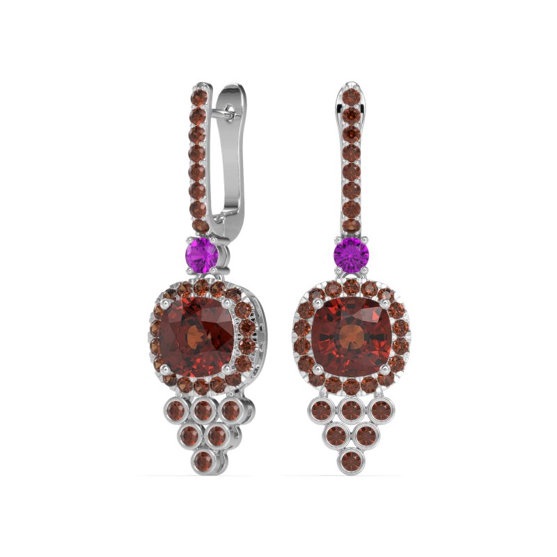 Art-Deco Dangling Halo Earrings