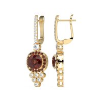 Art-Deco Dangling Halo Earrings