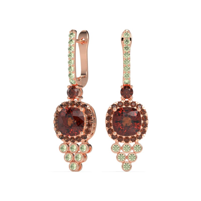 Art-Deco Dangling Halo Earrings