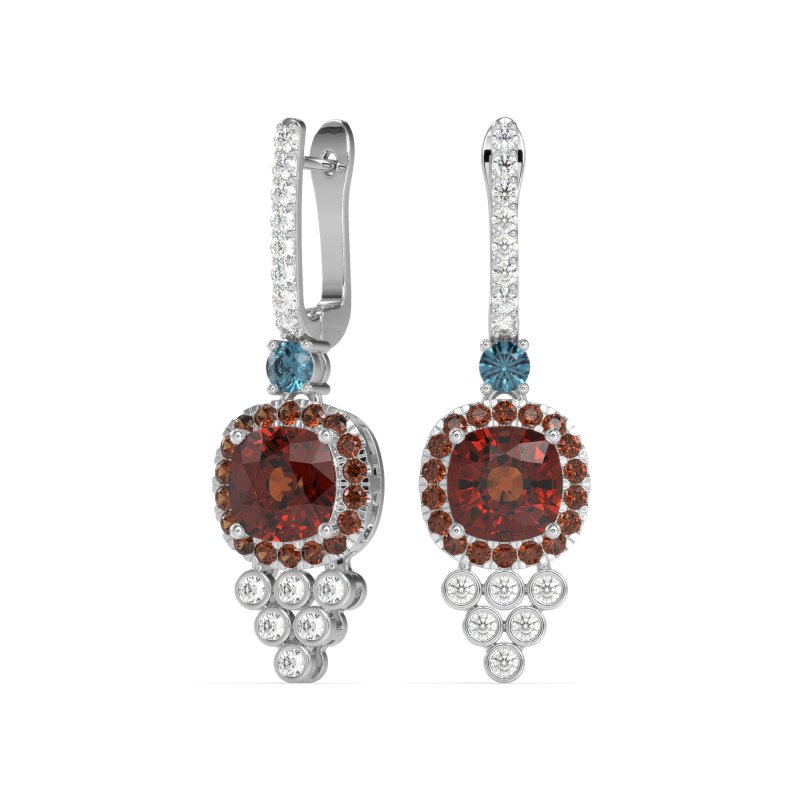 Art-Deco Dangling Halo Earrings