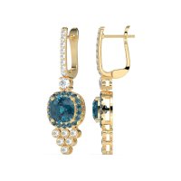 Art-Deco Dangling Halo Earrings