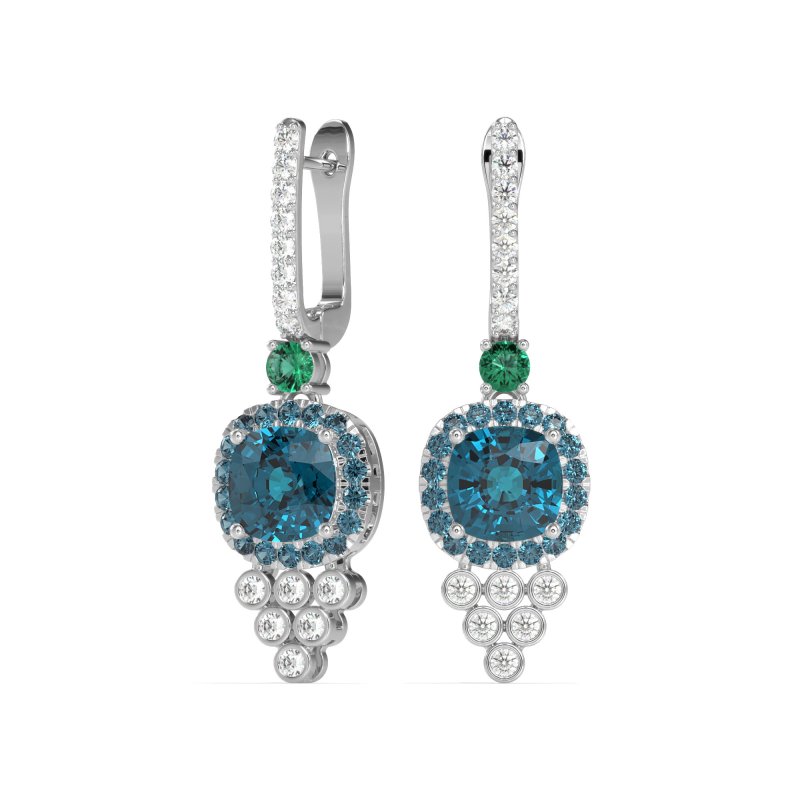 Art-Deco Dangling Halo Earrings
