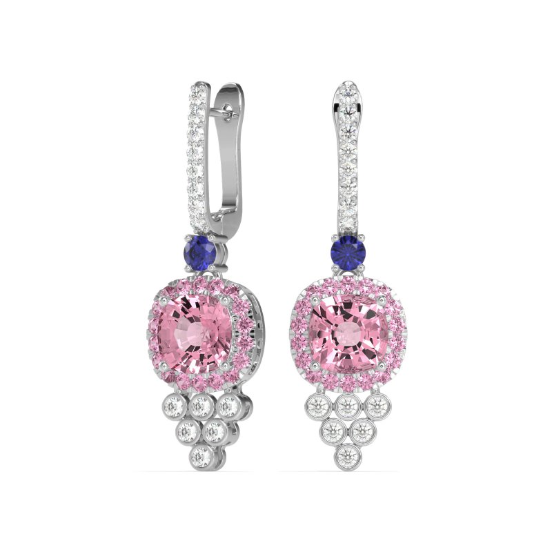 Art-Deco Dangling Halo Earrings