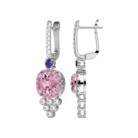 Art-Deco Dangling Halo Earrings