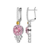 Art-Deco Dangling Halo Earrings