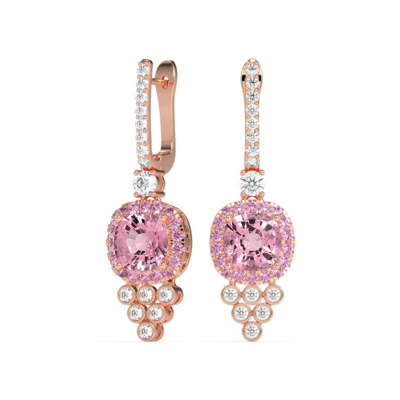 Art-Deco Dangling Halo Earrings