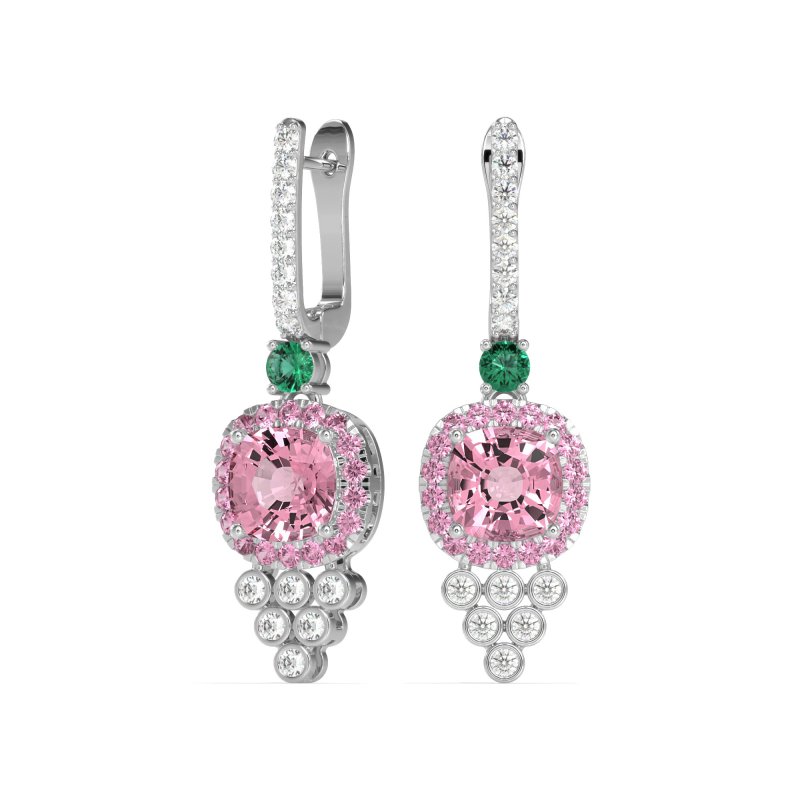 Art-Deco Dangling Halo Earrings