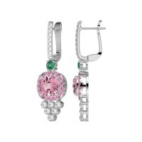 Art-Deco Dangling Halo Earrings