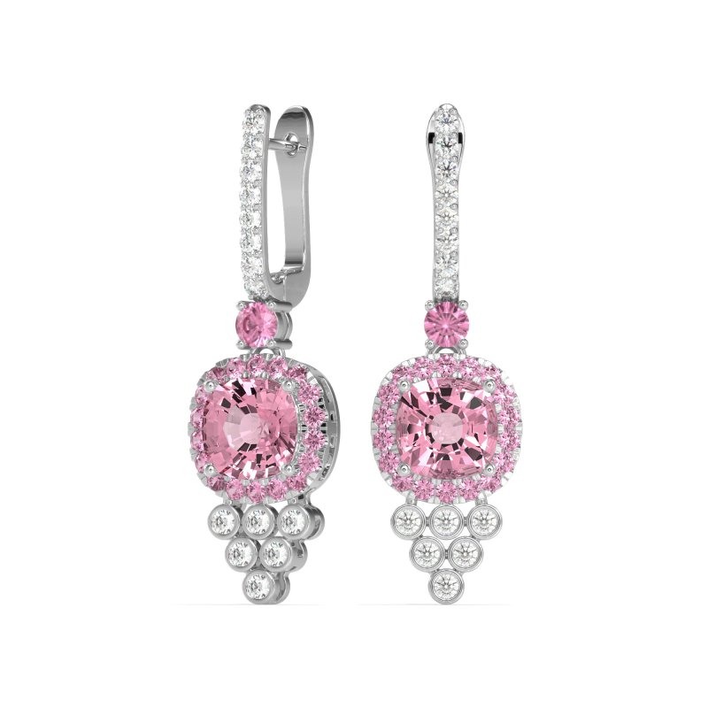 Art-Deco Dangling Halo Earrings