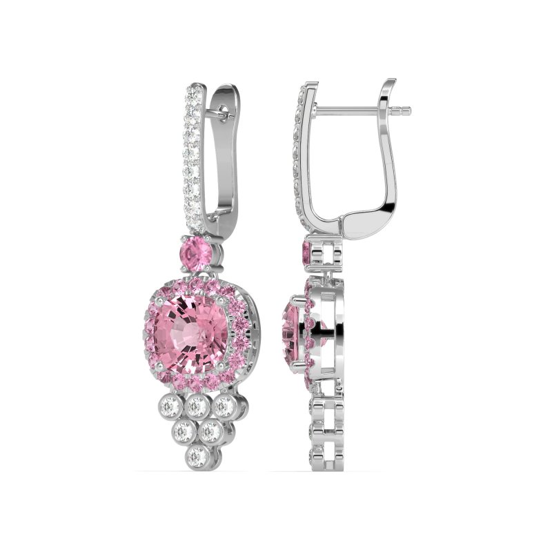 Art-Deco Dangling Halo Earrings