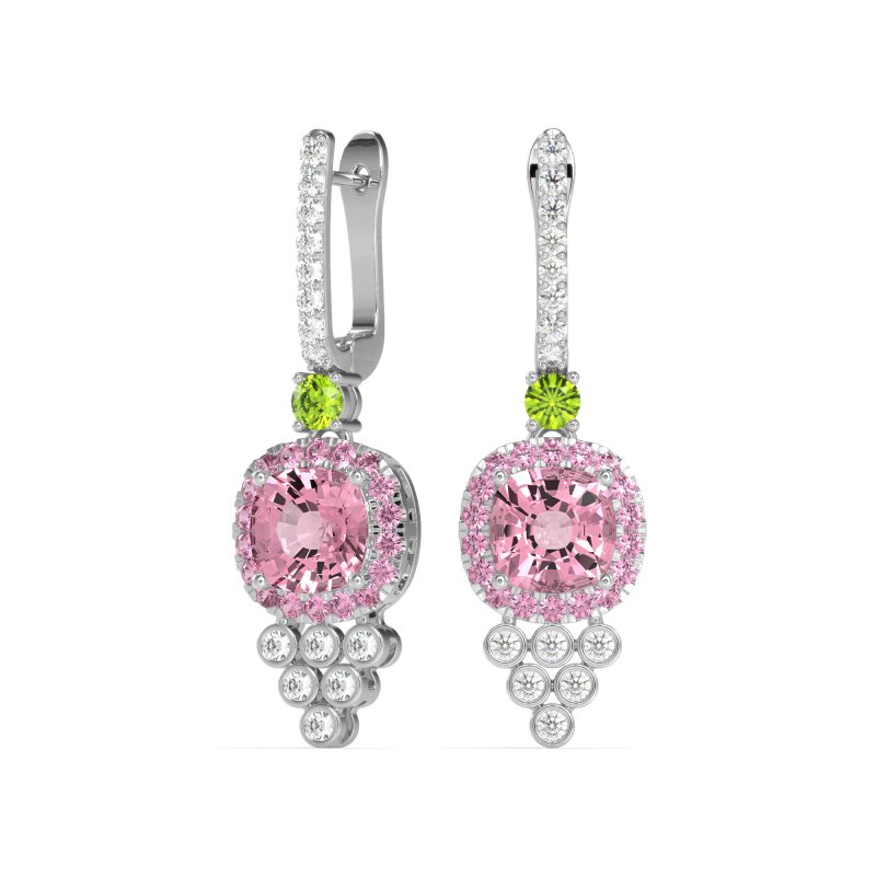 Art-Deco Dangling Halo Earrings
