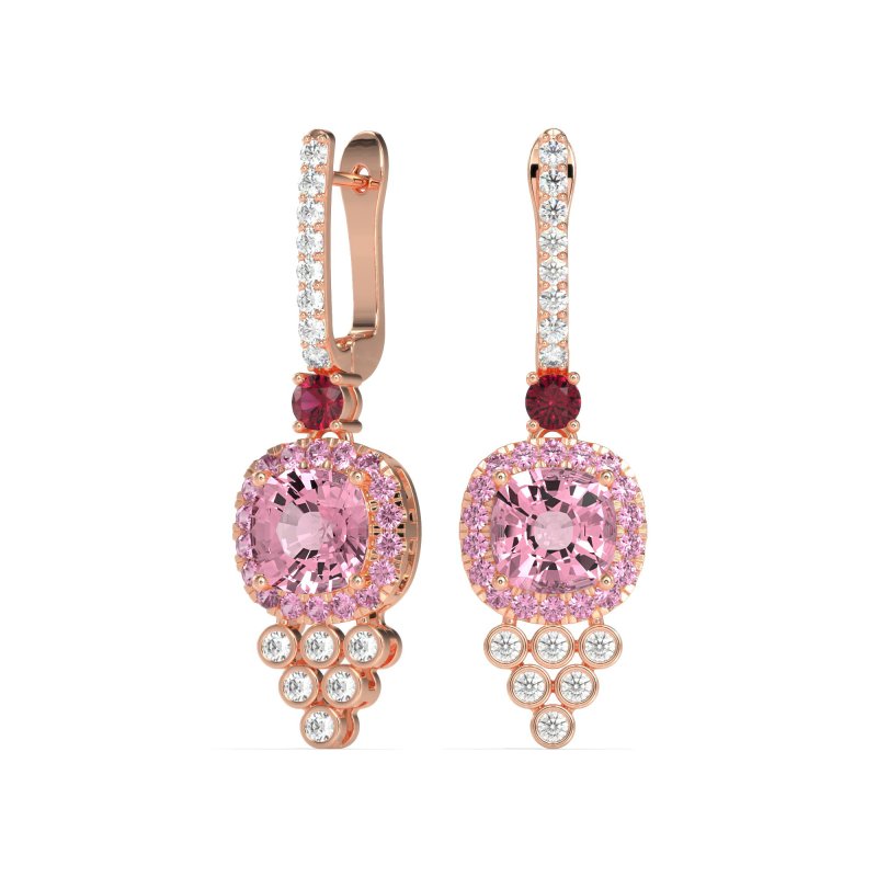 Art-Deco Dangling Halo Earrings
