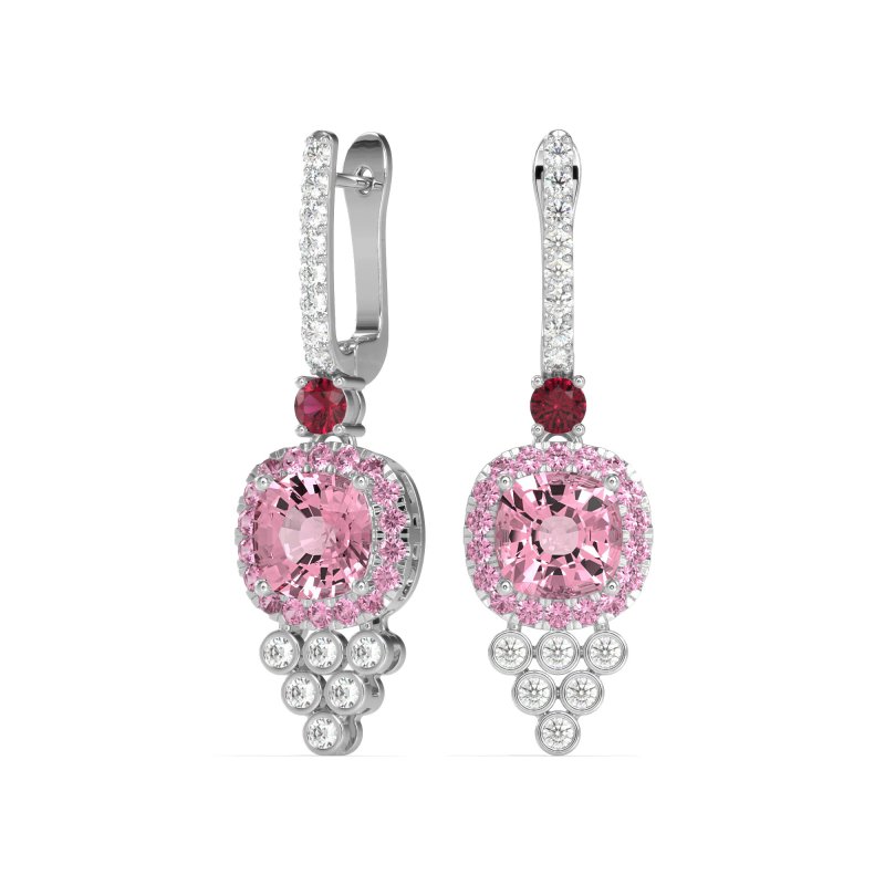 Art-Deco Dangling Halo Earrings