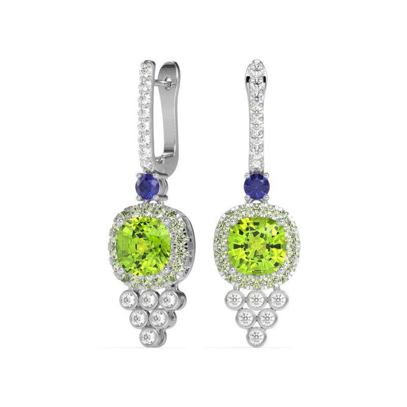 Art-Deco Dangling Halo Earrings