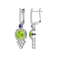 Art-Deco Dangling Halo Earrings