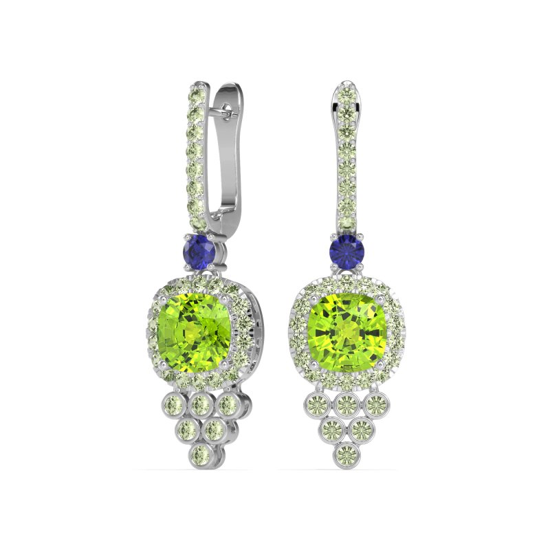 Art-Deco Dangling Halo Earrings