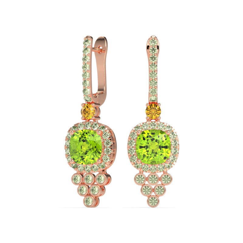 Art-Deco Dangling Halo Earrings