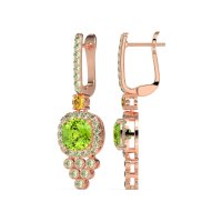 Art-Deco Dangling Halo Earrings