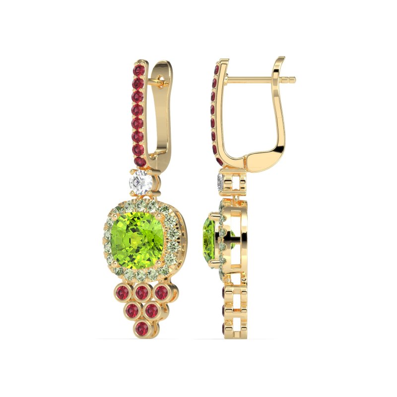 Art-Deco Dangling Halo Earrings