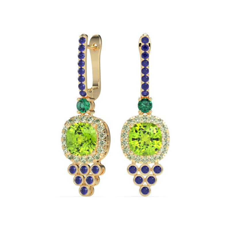 Art-Deco Dangling Halo Earrings