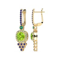 Art-Deco Dangling Halo Earrings